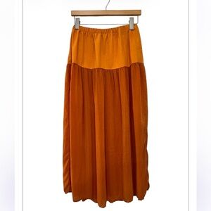 Johnny Was Vintage Orange T-Shirt Maxi Skirt – 100% Cotton – Made in USA